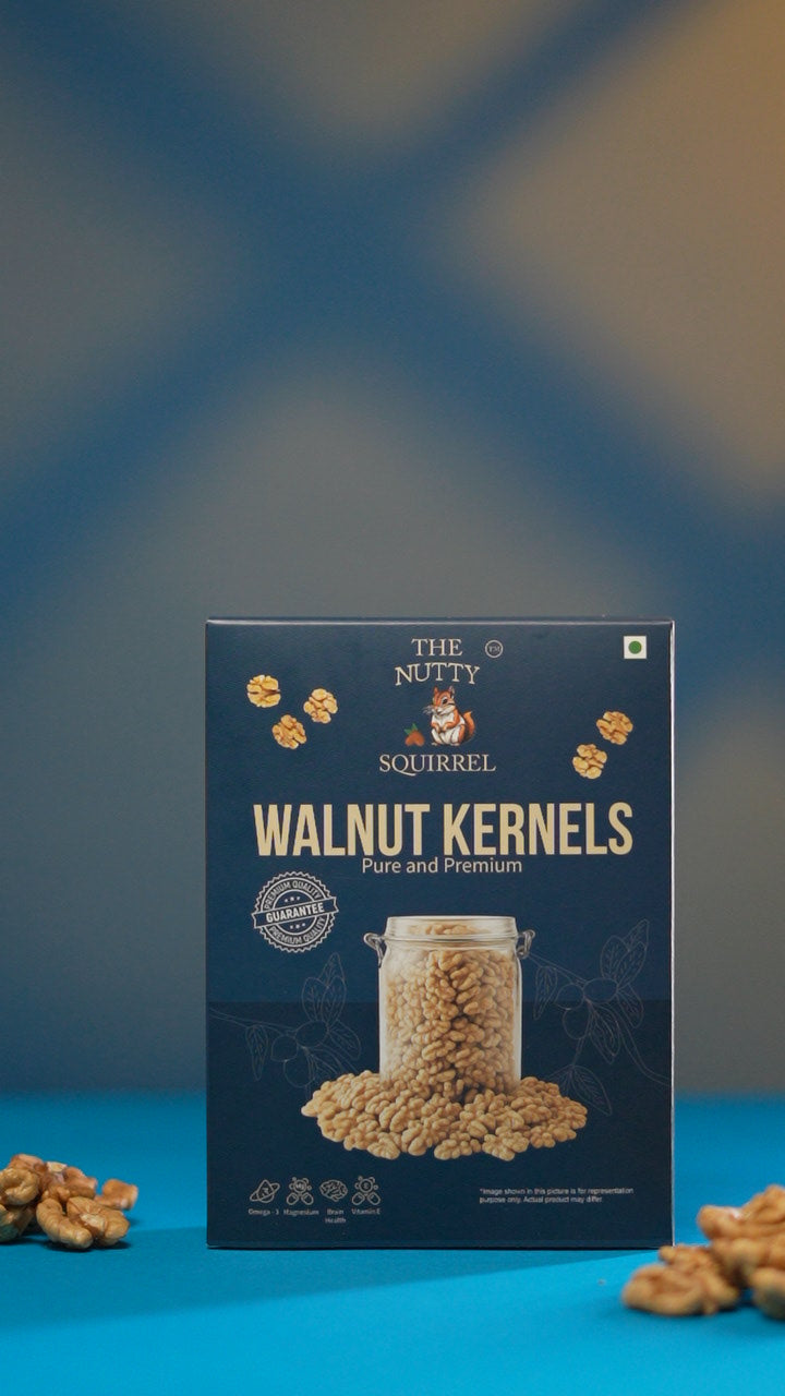 The Nutty Squirrel Walnut Kernels, Pure and Premium, Rich in Omega-3, Magnesium, and Protein, 250g