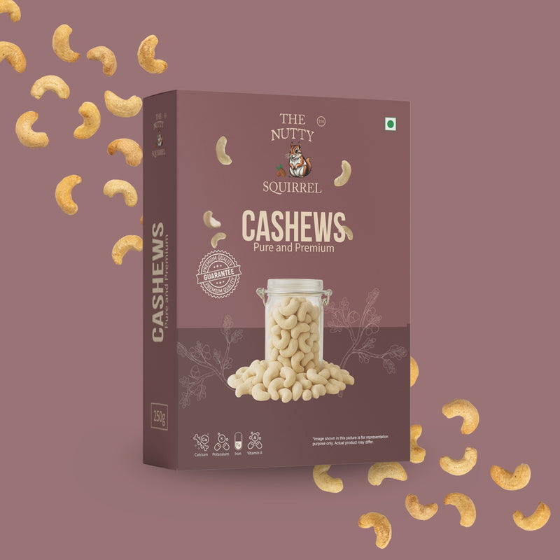 The Nutty Squirrel Cashews, Pure and Premium, Protein Rich, 250g