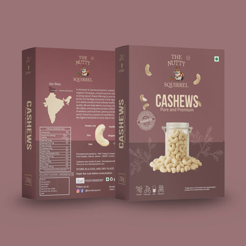 The Nutty Squirrel Cashews, Pure and Premium, Protein Rich, 250g