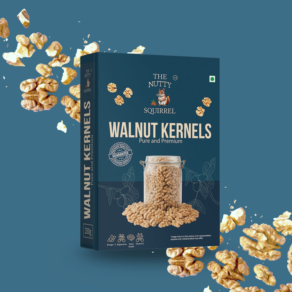 The Nutty Squirrel Walnut Kernels, Pure and Premium, Rich in Omega-3, Magnesium, and Protein, 250g